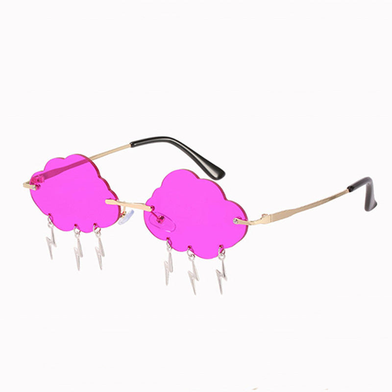 Wholesale PC Frameless Cloud Lightning Irregular Sunglasses